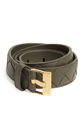 Bottega Veneta Leather Intreccio Watch Belt