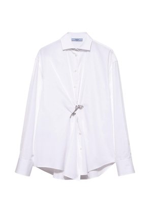 Prada Cotton Brooch-Detail Shirt