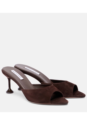 Aquazzura Bisous 65 suede mules
