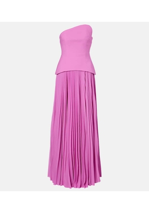 Solace London Britt pleated strapless gown