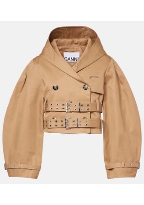 Ganni Double-breasted cotton jacket