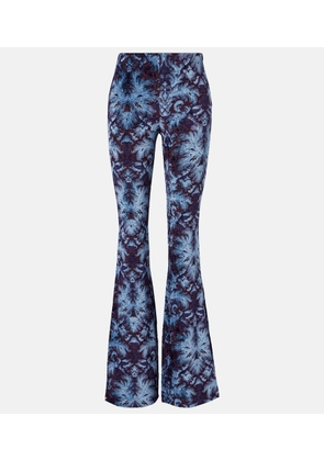 Etro Printed crepe high-rise flared pants