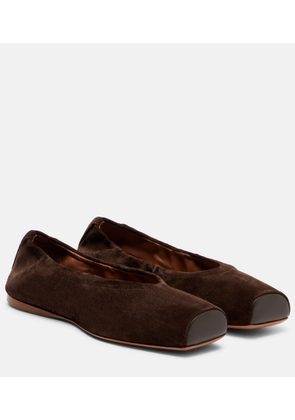 Alaia Pointe suede ballet flats
