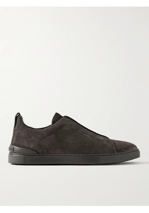 Zegna - Triple Stitch™ Suede Slip-On Sneakers - Men - Brown - UK 6