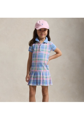 Plaid Cotton Mesh Polo Dress