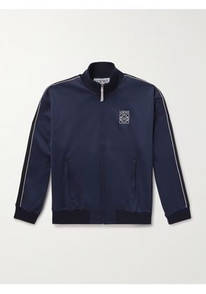 LOEWE - Twill-Trimmed Logo-Embroidered Tech-Jersey Track Jacket - Men - Blue - S