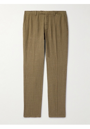 Boglioli - Slim-Fit Straight-Leg Linen Suit Trousers - Men - Brown - IT 46
