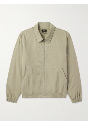 A.P.C. - Gilbert Logo-Embroidered Cotton-Twill Blouson Jacket - Men - Green - XS