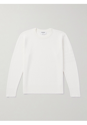 Thom Browne - Jacquard-Trimmed Virgin Wool-Blend Sweater - Men - White - 0