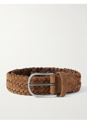Anderson's - 3.5cm Woven Suede Belt - Men - Brown - EU 75