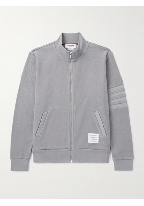 Thom Browne - Striped Cotton-Terry Zip-Up Sweater - Men - Gray - 1