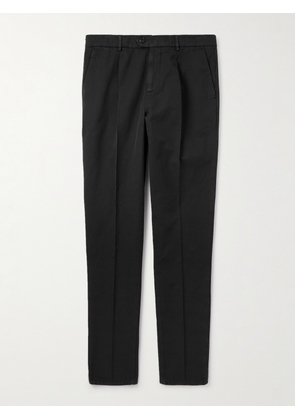 Brunello Cucinelli - Straight-Leg Pleated Cotton-Twill Trousers - Men - Black - IT 44