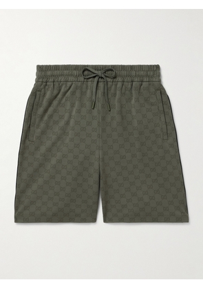 Gucci - Logo-Print Jersey Drawstring Shorts - Men - Green - S