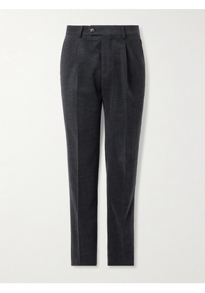 Brunello Cucinelli - Straight-Leg Pleated Wool, Silk and Cashmere-Blend Corduroy Suit Trousers - Men - Gray - IT 46