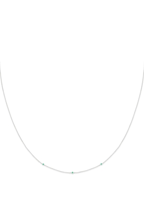 Astrid & Miyu White Gold and Emerald Charm Necklace