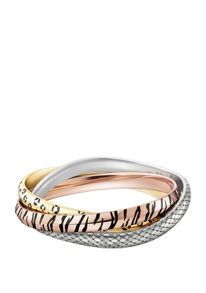Cartier Mixed Gold and Diamond Wild Ones Trinity Bracelet