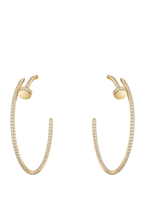Cartier Yellow Gold and Diamond Juste un Clou Hoop Earrings