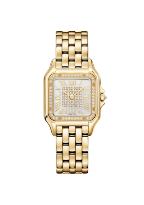 Medium Yellow Gold and Diamond Panthère de Cartier Watch
