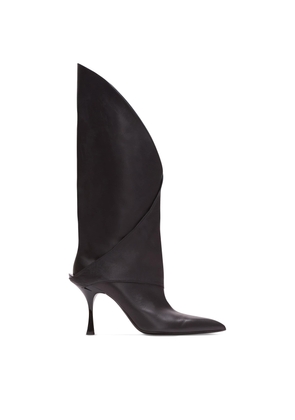 Balmain Leather Twist Heel Boots 95