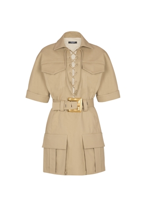 Balmain Cotton Belted Mini Dress