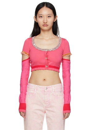 Stella McCartney Pink Tight Mix Cropped Cardigan