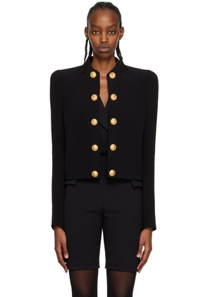 Balmain Black Open Front Blazer