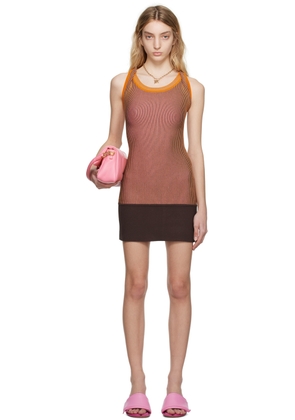 JACQUEMUS Brown Le Raphia 'La Robe Maille Turbi' Minidress