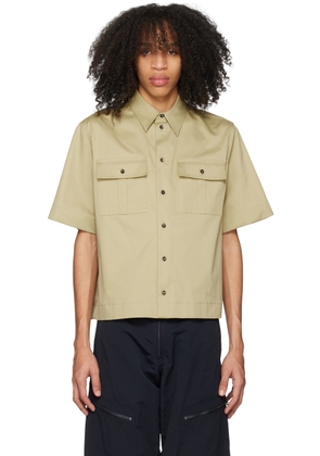 Bottega Veneta Khaki Spread Collar Shirt