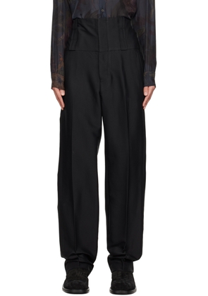 Dries Van Noten Black Creased Trousers