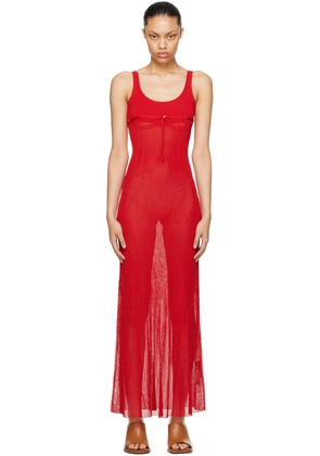 JACQUEMUS Red Le Chouchou 'La Robe Maille Oranger' Maxi Dress
