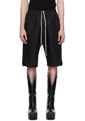 Rick Owens Black Drawstring Shorts
