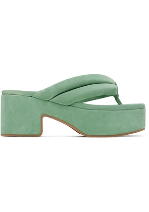 Dries Van Noten Green Platform Thong Sandals