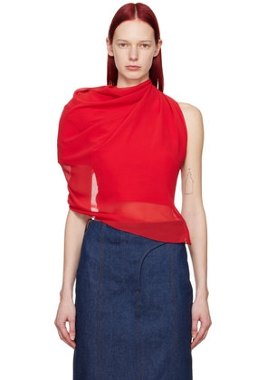 JACQUEMUS Red Les Sculptures 'Le haut Pablo' Blouse