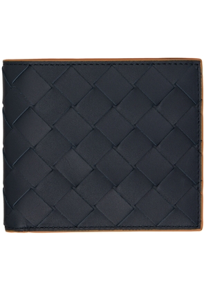 Bottega Veneta Navy Intrecciato Bi-Fold Wallet