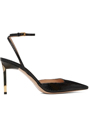 TOM FORD Black Python Slingback Heels