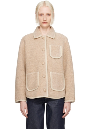 A. P.C. Taupe Esther Faux-Shearling Jacket