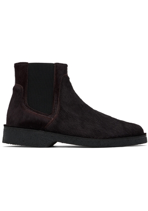 A. P.C. Burgundy Theodore Ankle Boots