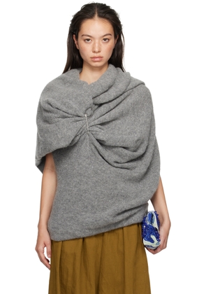 Dries Van Noten Gray Alpaca & Merino Wool Sweater