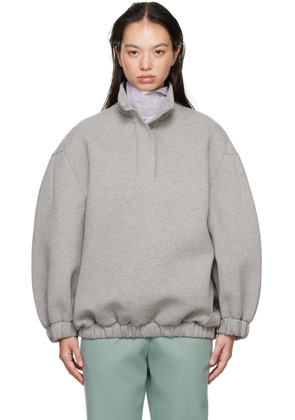 Dries Van Noten Gray Half-Button Sweatshirt