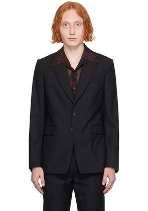 Dries Van Noten Black Single-Breasted Blazer