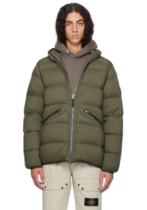Stone Island Khaki 43128 Seamless Tunnel Nylon Down Jacket