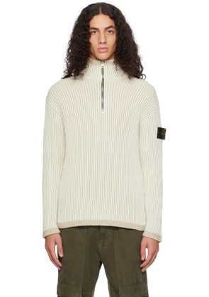 Stone Island Beige 516C1 Vanisé Full Rib RWS Wool Sweater