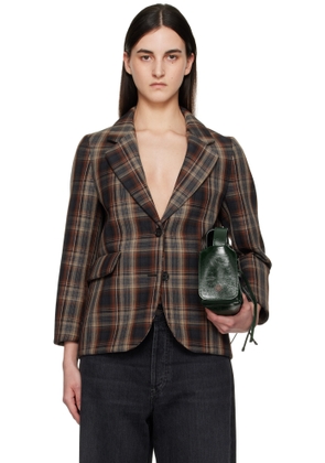 Acne Studios Brown Check Bonded Blazer