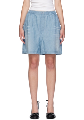 Acne Studios Blue Logo Stamp Shorts