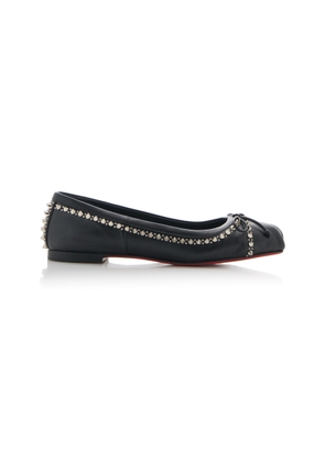 Christian Louboutin - Mamadrague Spiked Leather Ballet Flats - Black - IT 38.5 - Moda Operandi