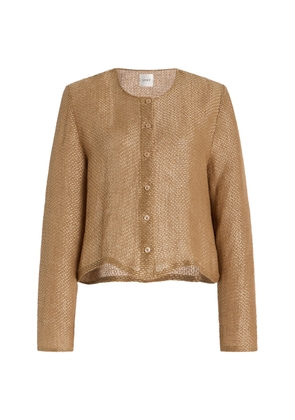 Leset - Stella Knit Linen-Blend Cardigan - Brown - M - Moda Operandi