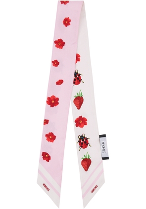 Versace Pink Strawberry Garden Silk Tie