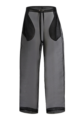 Khaite - Trenton Organza Drawstring Pants - Black - S - Moda Operandi