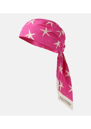 Valentino Printed cotton and silk headscarf