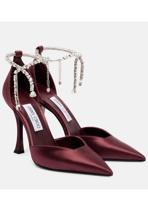 Jimmy Choo Stevie 100 embellished satin pumps